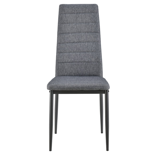 [en.casa] Sedie per Sala da Pranzo Set di Sedie Imbottite 96 x 43 x 52 cm Acciaio Poliestere Grigio