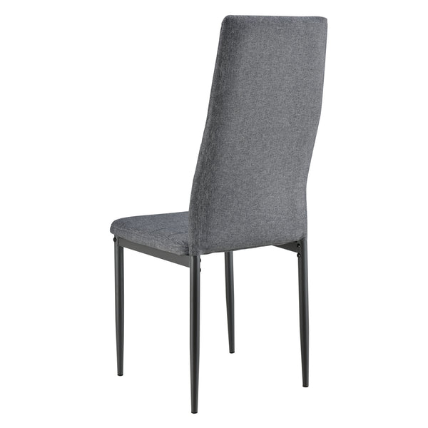 [en.casa] Sedie per Sala da Pranzo Set di Sedie Imbottite 96 x 43 x 52 cm Acciaio Poliestere Grigio