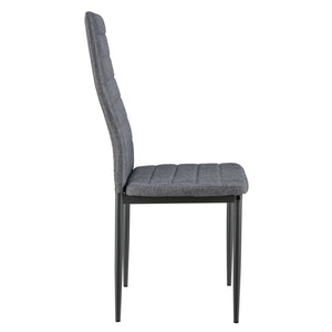 [en.casa] Sedie per Sala da Pranzo Set di Sedie Imbottite 96 x 43 x 52 cm Acciaio Poliestere Grigio