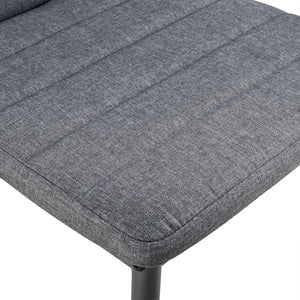 [en.casa] Sedie per Sala da Pranzo Set di Sedie Imbottite 96 x 43 x 52 cm Acciaio Poliestere Grigio