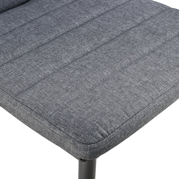 [en.casa] Sedie per Sala da Pranzo Set di Sedie Imbottite 96 x 43 x 52 cm Acciaio Poliestere Grigio