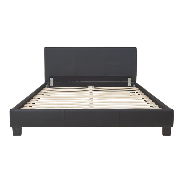 Letto in ecopelle 140x200 cm Nero Corium