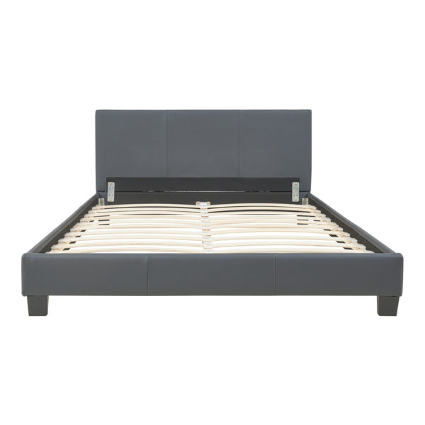 Letto in ecopelle Albacete 140x200 cm Grigio scuro Corium