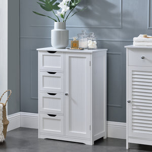 Mobile da Bagno Waterford con 4 Cassetti e 3 Scomparti 81 x 55 x 30 cm - Bianco [en.casa] 
