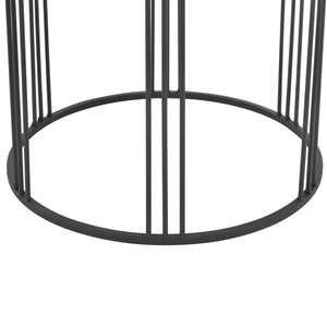 [en.casa] Set di 2 Tavolini da Salotto con Piano Tondo in 2 Misure Diverse Tavolini d'Appoggio in Metallo - Nero