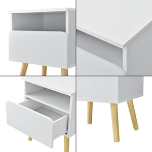 Comodino Dargaville 50x40x34 cm Bianco en.casa