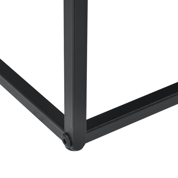 Tavolino Nyker 47x100x50 cm Design industriale Nero en.casa