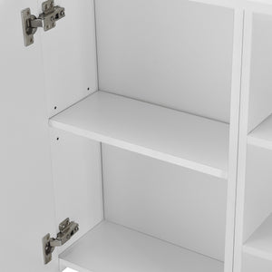 Armadietto da Muro Harstad per Bagno con Specchio Anta e Ripiani Laterali 64x80x20 cm - Bianco [en.casa]

