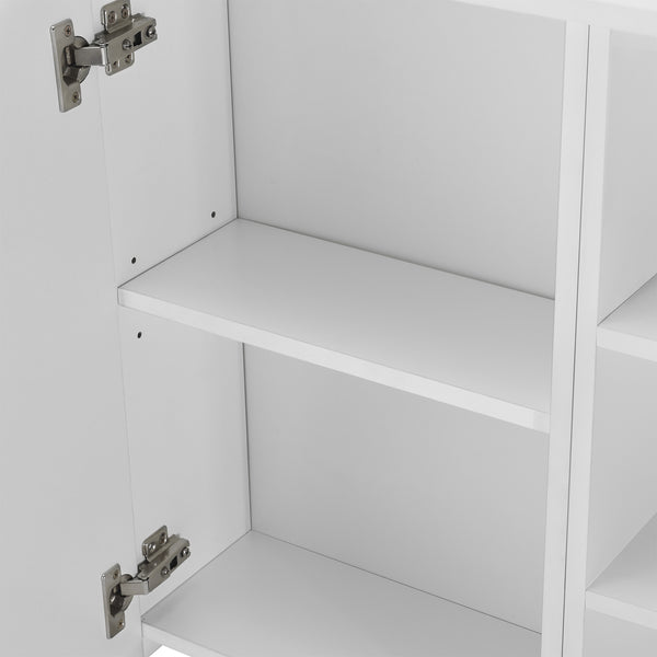 Armadietto da Muro Harstad per Bagno con Specchio Anta e Ripiani Laterali 64x80x20 cm - Bianco [en.casa]

