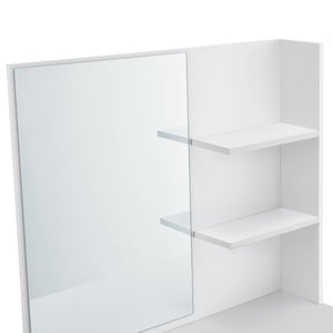 Toeletta Rustenburg 141x75x40 cm con specchio e cassetto Bianco en.casa
