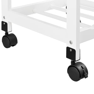 Carrello da servizio Biel 76x37x37 cm Carrello con ruote con cassetto MDF colore legno/bianco en.casa