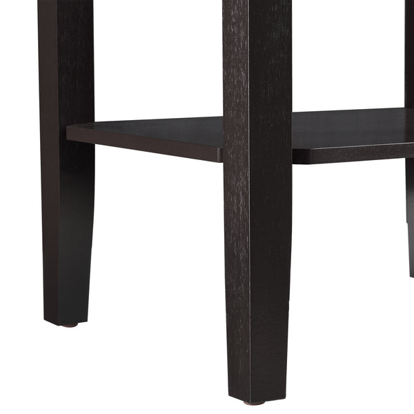 Tavolino da Divano 74 x 38 x 30 cm Tavolo da Salotto/Soggiorno/Cucina Tavolino in MDF con Ripiano Portaoggetti Portafiori - Color caffè