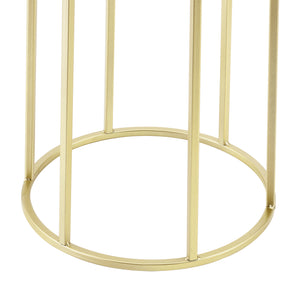 Set di 2 Portavasi in Metallo di Forma Rotonda Supporto in Color Oro per Piante in 2 Altezze Diverse con Coprivaso Nero