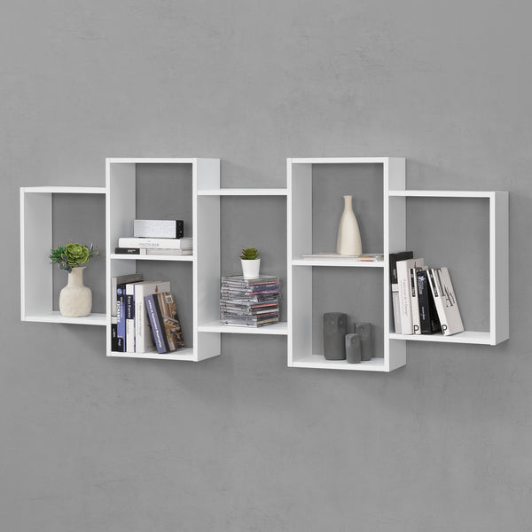 Mensola da parete Jessheim 161x18x65 cm Bianco en.casa