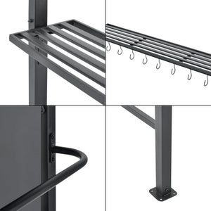 Gazebo per Barbecue Pyrgos con 2 Ripiani 215 x 220 x 140 cm - Grigio Scuro [en.casa]