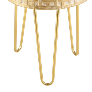 Set di 3 Portavasi in Metallo Supporto per Piante in 3 Altezze Diverse con Coprivaso, Base a Treppiedi - Color Ottone