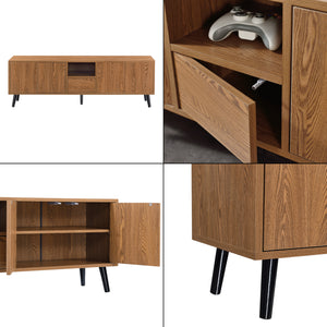 Tavolino TV Hedemora 140x30x45,5 cm Tonalità legno scuro en.casa