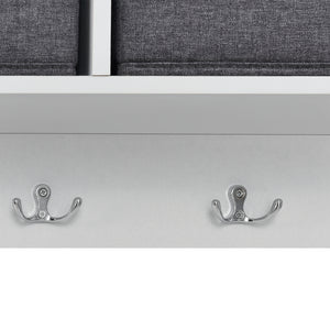 Appendiabiti da parete Horsens con scatole di stoccaggio 100x20x30cm Bianco/Grigio en.casa