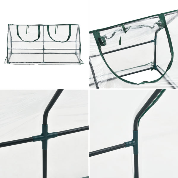 Mini Serra 'Laubach' per Giardino / Balcone (LxPxA): 120 x 60 x 60 cm - Copertura in PVC [en.casa]
