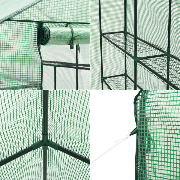 Serra Vale con ripiani 120x170x194cm Verde [en.casa]