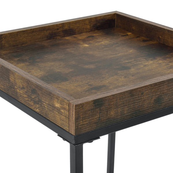 Tavolino laterale Mariefred 55x40x40cm con ripiano Tonalità legno scuro [en.casa]