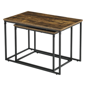 Set di tavolini da salotto Härnösand set da 2 pezzi tonalità legno scuro [en.casa]