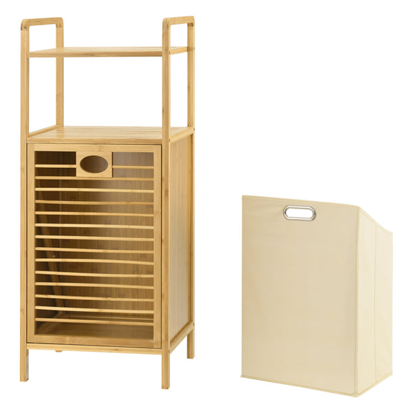 Scaffale per biancheria in bambù Rendalen 40x30x95 cm [en.casa]
