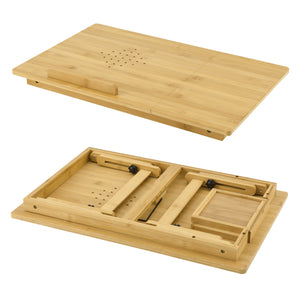 Tavolo per laptop in bambù Trysil 55x35x28cm [en.casa]