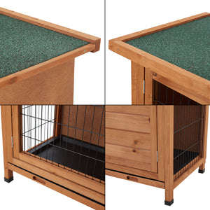 Gabbia per conigli Falkenau recinto per piccoli animali 104x122x50cm legno di abete [en.casa]