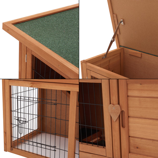 Gabbia per conigli Nidda 85x91,5x45cm legno di abete [en.casa]