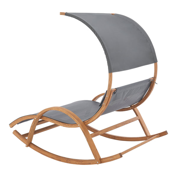 Lettino a dondolo Kasos 181x135x190cm Grigio scuro [en.casa]