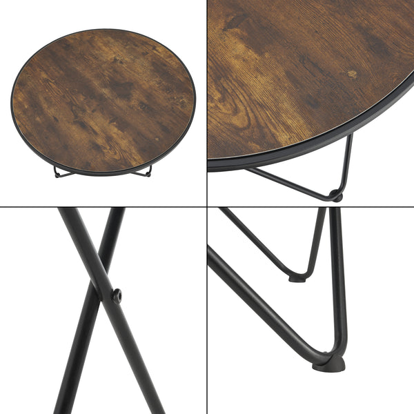 Tavolino da salotto Goskamark 80x50 cm Struttura in acciaio Tinta legno scuro [en.casa]