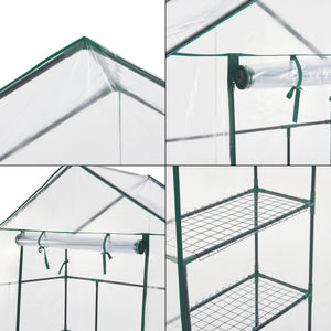 Serra da Giardino Hoorn a Forma di Casetta con Scaffali a 4 Ripiani [en.casa]