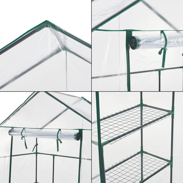 Serra da Giardino Hoorn a Forma di Casetta con Scaffali a 4 Ripiani [en.casa]