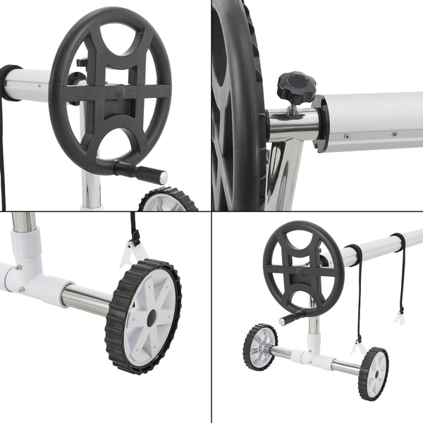 Avvolgitore per piscina Amorgo con ruote in alluminio [en.casa]