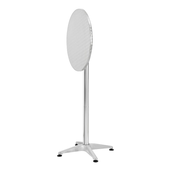 Tavolo da Bistrot 'Avesta' con Piano Rotondo Ribaltabile Ø 60 cm Altezza Regolabile 75 cm/115 cm - color Argento [en.casa]