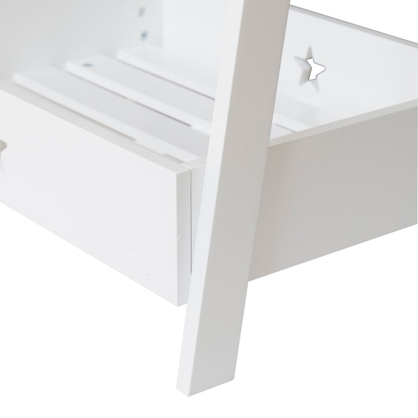 Guardaroba per bambini Laxe 126x73x43 cm Bianco/Naturale [en.casa]