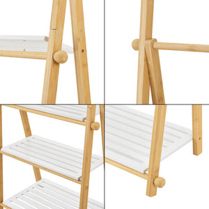 Scaffale da bagno in bambù Lapinjärvi con barre porta asciugamani [en.casa]