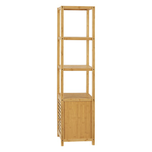 Scaffale in bambù Liminka Scaffale da bagno con anta 140x34x33cm [en.casa]