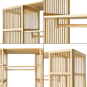 Appendiabiti in bambù Hudiksvall 185x140x45cm [en.casa]