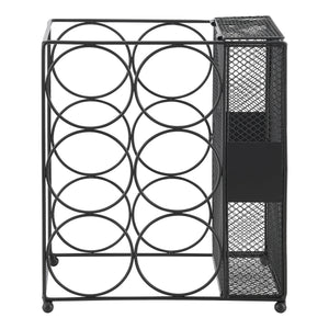 Portabottiglie Drangedal per 6 bottiglie con contenitore a griglia [en.casa]