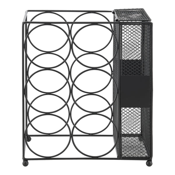 Portabottiglie Drangedal per 6 bottiglie con contenitore a griglia [en.casa]