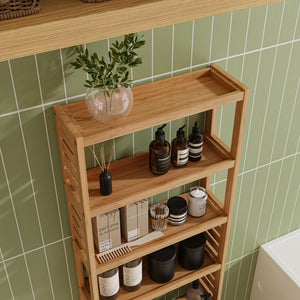 Scaffale in bambù 'Forssa' Mobile da Stoccaggio per Cucina / Bagno [en.casa] 
