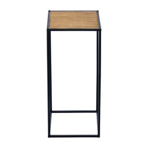 Set di 2 Tavoli da Consolle 'Gamleby' Struttura Sovrapponibile a Forma di Colonna - Color Legno/Nero [en.casa] 