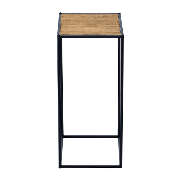 Set di 2 Tavoli da Consolle 'Gamleby' Struttura Sovrapponibile a Forma di Colonna - Color Legno/Nero [en.casa] 