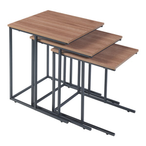 Tavolino da salotto Augustenborg set da 3 pezzi nero / effetto noce [en.casa]