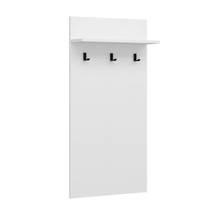 Pannello appendiabiti Farsø con ripiano e 3 ganci Bianco [en.casa]