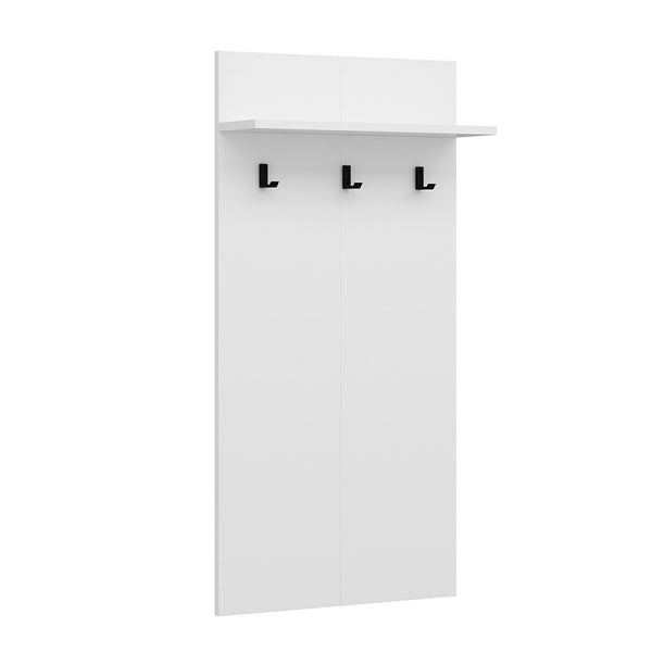 Pannello appendiabiti Farsø con ripiano e 3 ganci Bianco [en.casa]