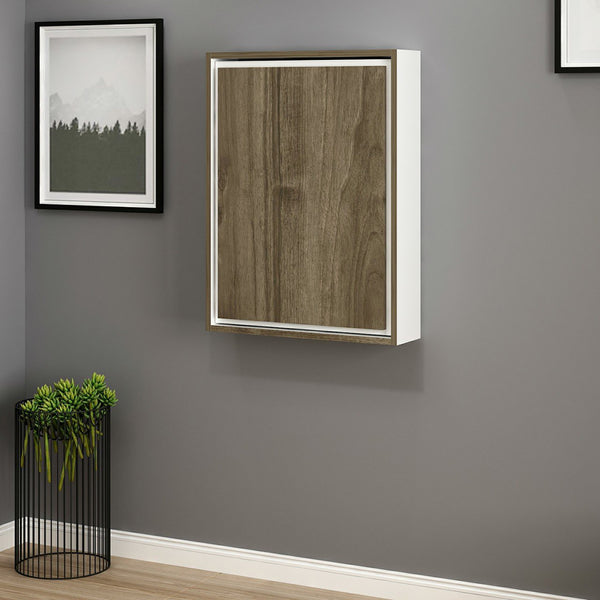 Tavolo pieghevole Greve Bianco / effetto noce [en.casa]