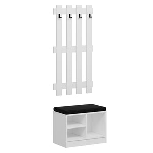 Pannello appendiabiti con panca porta scarpe Farum Bianco [en.casa]